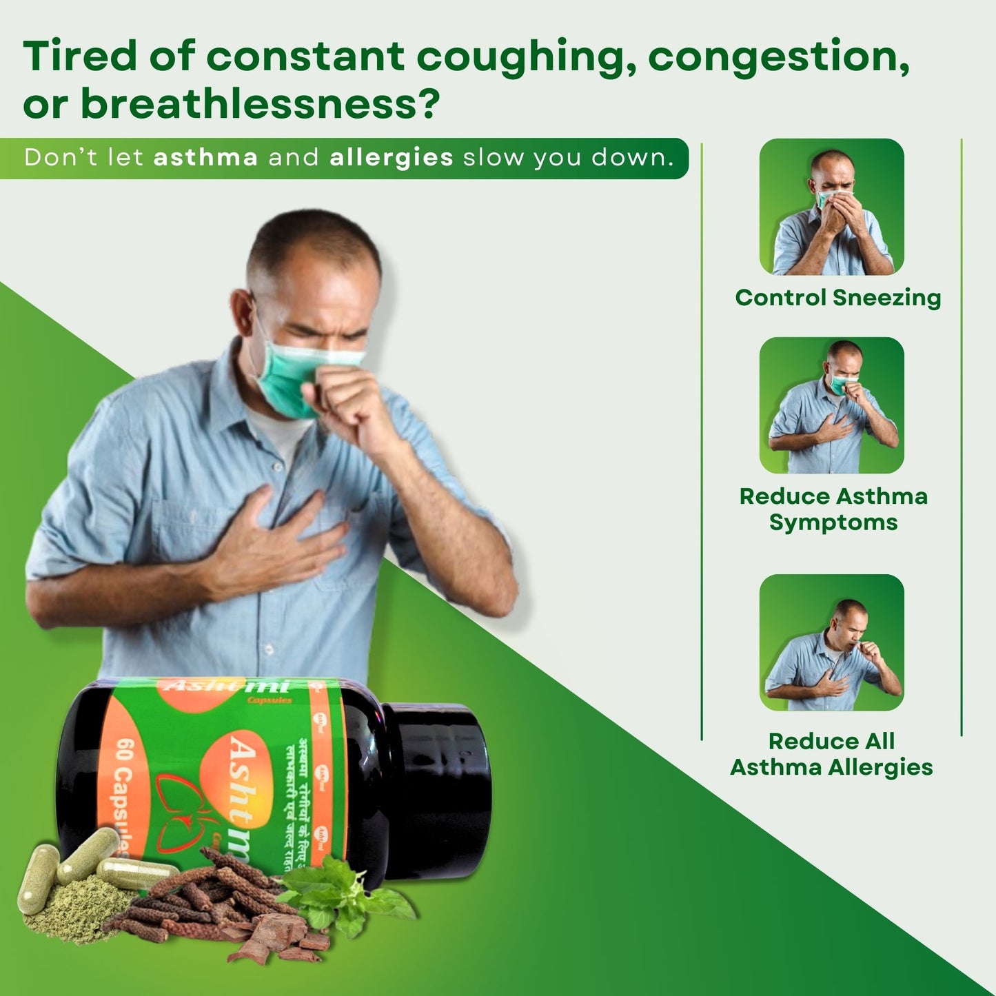 Thar Ayurveda Ashtmi - Ayurvedic Capsules for Respiratory Health, Asthma, Cold, and Cough Relief