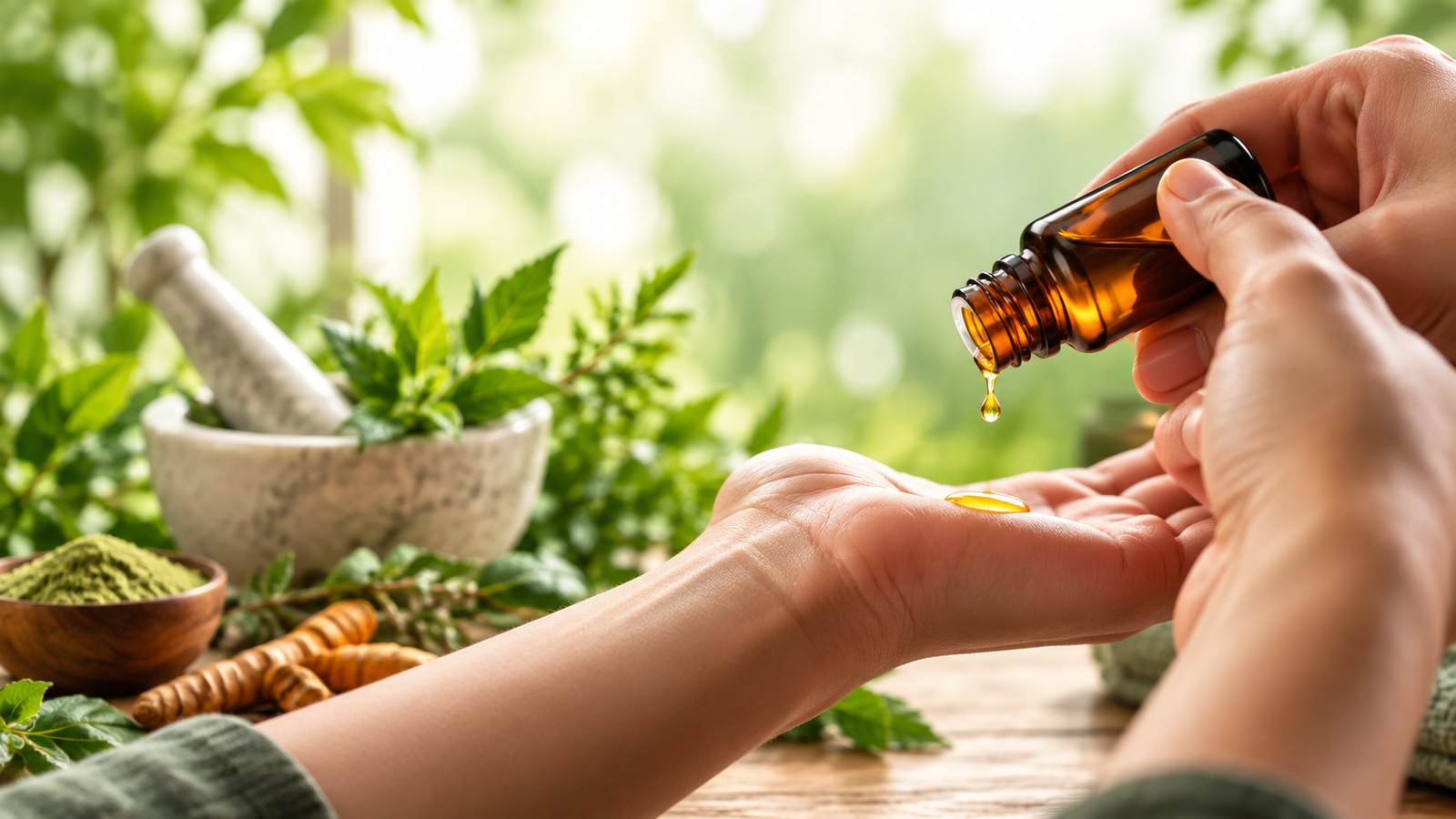 Herbal Ayurvedic wellness ingredients and preparation
